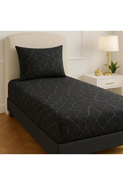uykulife home collection Uykuli̇fe Black Marble Bed Sheet Set