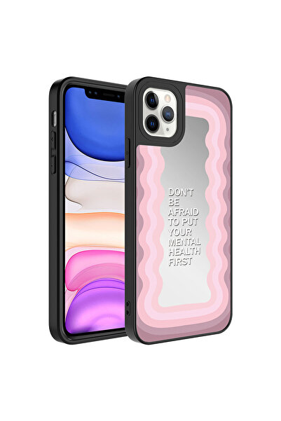 zore iPhone 11 Pro Compatible Mirrored Patterned Camera Protected Glossy Ata ...