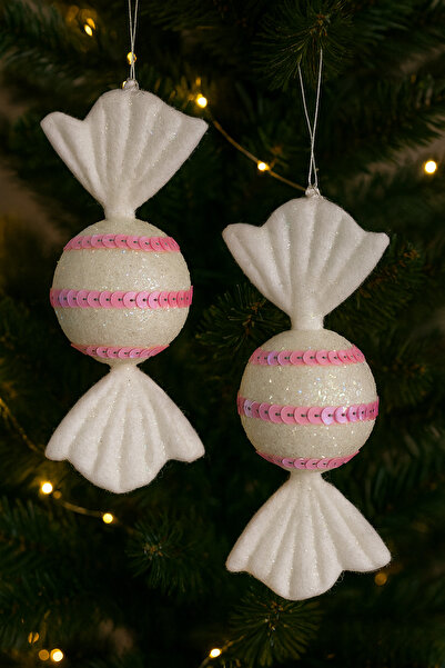 lve Set of 2 sweet Candy Christmas decorations, 14 cm