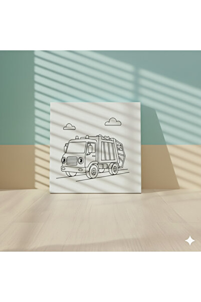 Hobiuniverse Sevimli Çöp Kamyonu Tuval Boyama Seti | Erkek Çocuklar İçin Kend...