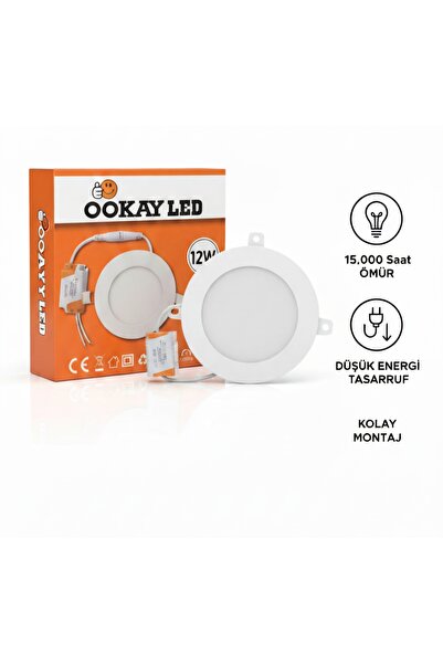 OOKAY 12V LED Spot Beyaz Işık | Enerji Tasarruflu Sıva Altı Aydınlatma | 6500...