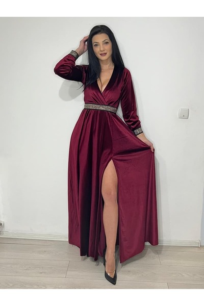 AdyAry Fashion Long elegant velvet dress