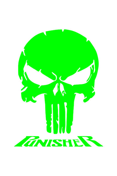 Oracal Decorative car sticker 'Punisher skull', 18x14cm, Green