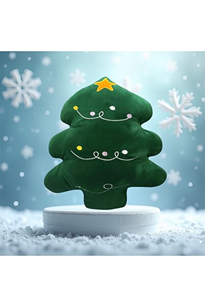 REIZ Christmas Themed Luxury Pine Tree Plush Pillow