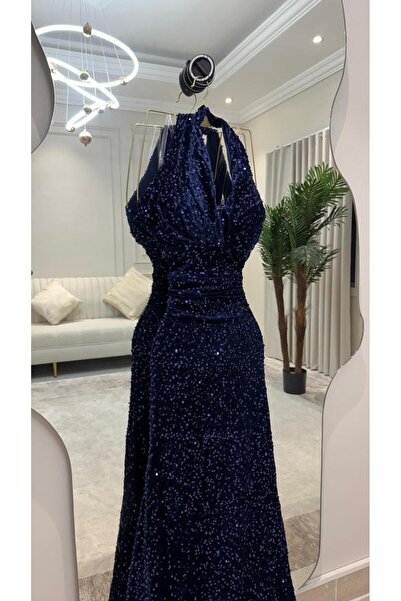 qmhafst 🌌 فستان "بريق منتصف الليل" المخملي 🌌