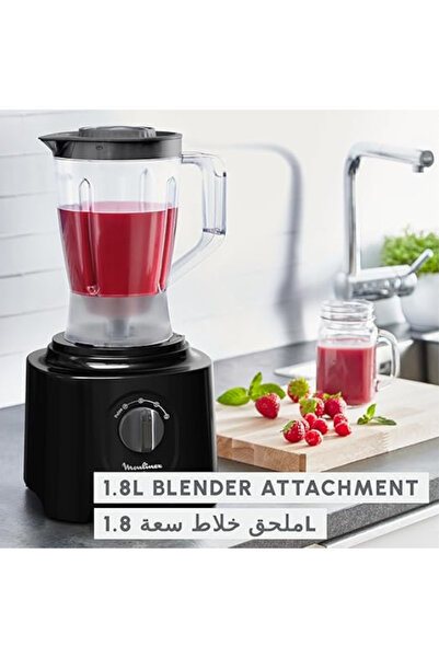 Moulinex Food Processor |Easy Force | 6 Attachments |25 Functions | Easy to Use | Black | FP247827