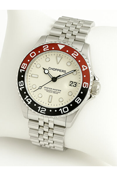 arpat time saat aksesuar Premium, White Dial with Subdials, Rotating Bezel, Steel Men's Watch