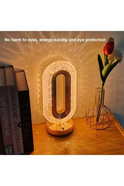 Zet Acrylic Crystal Lamp – Touch Control, 3 Colors, USB Rechargeable, Modern Premium Design +CADOU