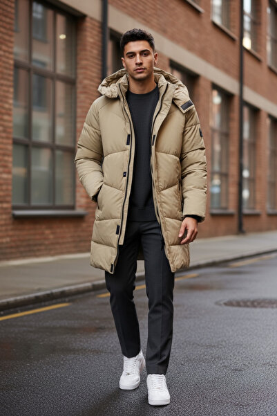 dehaine Men's long jacket, side zippers, M25