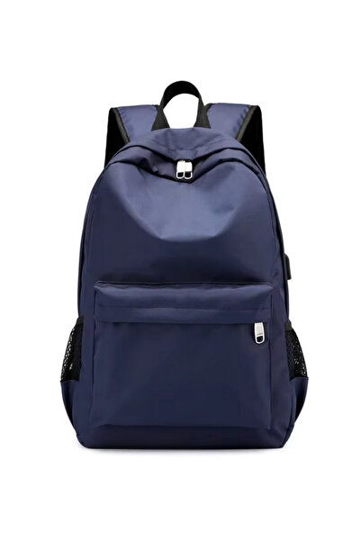 Magcaf Durable Laptop Backpack, USB Charging Port, Zipper, Polyester Lining, Blue