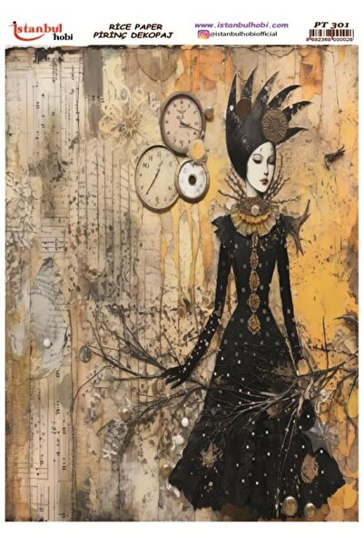İstanbul Hobi ورق ديكور نحاسي 30×42 سم PT-301 للنساء