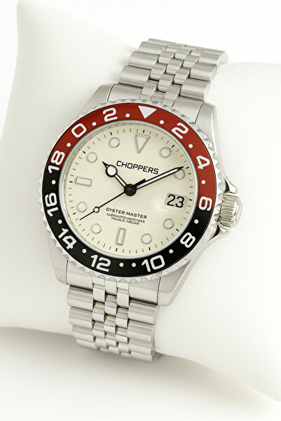 arpat time saat aksesuar Premium, White Dial with Subdials, Rotating Bezel, Steel Men's Watch