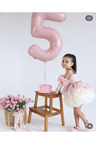 FİLİZ ŞANAL Girl's Pink Bow Detailed Puffy Princess Evening Dress |   Special Occasion and Party Dress