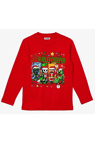 Efendioğlu Design mânecă lungă JUST A JOlly CREEPER cu imprimeu Anul Nou Crăc...