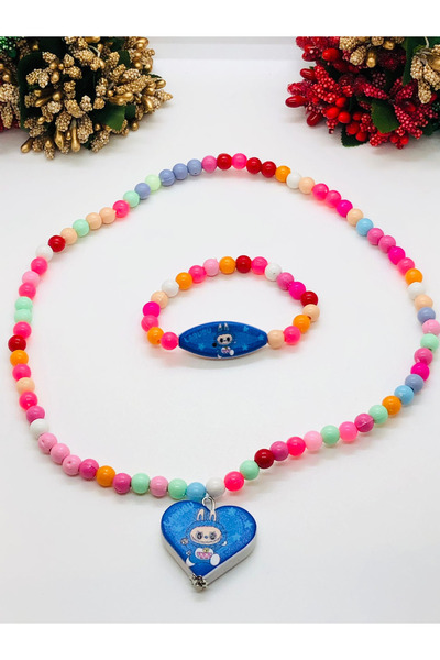 İnDerin Children's Labubu Necklace Bracelet Set