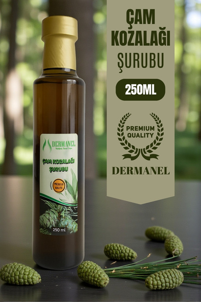 Dermanel Çam Kozalağı Şurubu 250 ml – Doğal Aromalı, Cam Şişe
