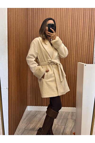 Robin Shawl Collar Sleeves Fur Coat