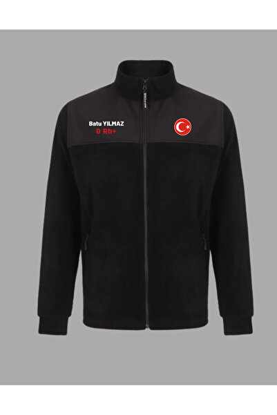 BMNAKIŞBASKI Kişiye Özel Bayraklı Softshell Polar (İsim – Kan Grubu)
