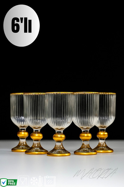 Maloria Rocco Gold Kahve Yanı Bardağı | 90ml - 6'lı