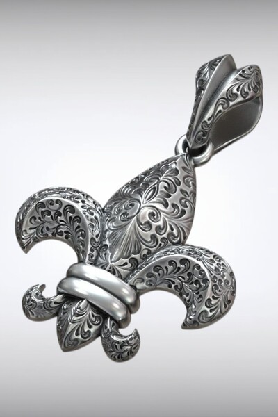 HAS SANATIM Fleur de Lis Zambak Çiçeği Kolye | Gotik İşlemeli Asalet Sembolü ...