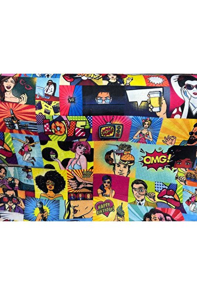 çataloğlu tekstil Patterned Upholstery Pop Art Fabric Hobby Armchair Sofa Economical Taytug