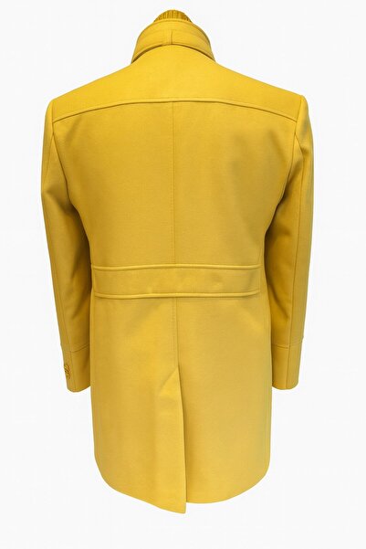 Plus Scorpion Men's Slim Fit Cashmere Coat – Detachable Ribbed Zipper Collar, S–Xxl