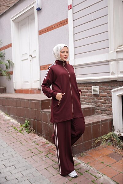 Ryzi Moda Women's Hijab Tracksuit Stylish Set with Zipper