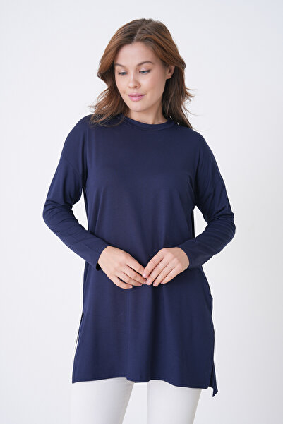 mermaya Premium Kalite, lacivert, Penye Tunik.