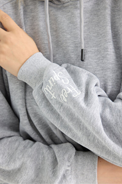 veres Γυναικείο φούτερ Grimelaj Free Spirit με κέντημα με 3 κλωστές χωρίς σαρδόνια K με κουκούλα