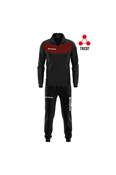 Givova Visa tracksuit, black/burgundy, L