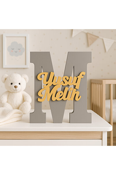 İKAN İsme Özel Harf Ve İsimli Ahşap Bebek Ve Çocuk Oda Kapı Süsü