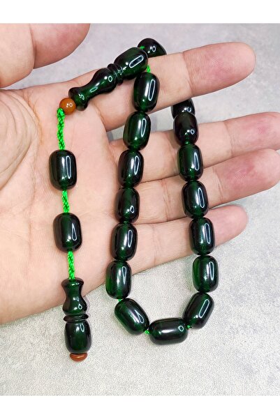 ŞAHBEY TESBİH سبحة إيفي الفاخرة من العنبر الناري / لون ذهبي / نظام 17 حبة