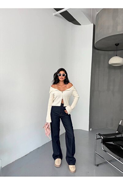 LOUP DORE Madonna Collar Double Zippered Knitwear Cardigan