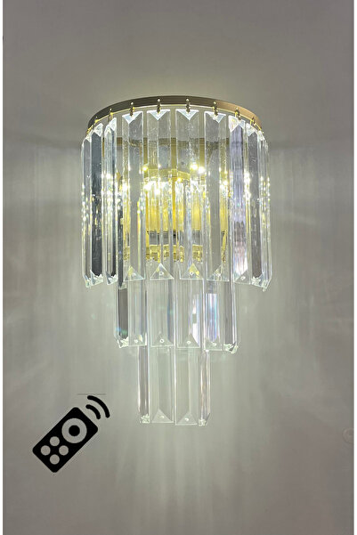 gaziantepavize Kumandalı Pilli Aplik Yonca Siyah Kasa Beyaz Işık Ledli 3 Katl...