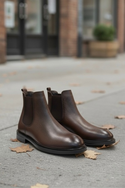 BENGAL Ανδρικές δερμάτινες μπότες Chealse Model 100% Γνήσιο δέρμα με τύπωμα