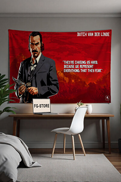 FG Store Red Dead Redemption 2 Gamer Temalı Dijital Baskılı Duvar Örtüsü Duva...