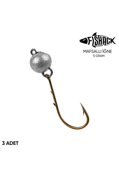 Fishack Mafsallı Jighead - Hareketli Kurşunlu İğne - - 5 Gram - 3'lü Paket