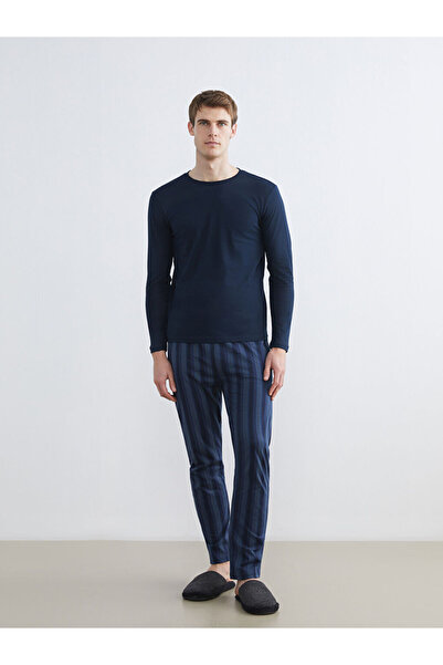 LC Waikiki Navy Blue Standard Fit Men's Pajama Set