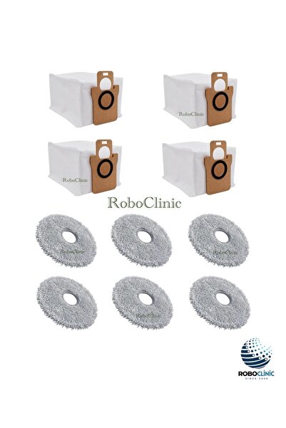 Roboclinic أكياس غبار بديلة متوافقة مع مكنسة روبوت دريم L10s ألترا، مع ممسحة ...