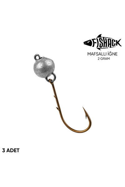 Fishack Mafsallı Jighead - Hareketli Kurşunlu İğne - - 2 Gram - 3'lü Paket