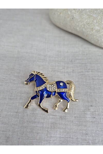 PİNA HEDİYELİK AKSESUAR Taşlı Broş At Broş Yaka İğnesi Eşarp İğnesi Doğum Günü Hediyesi Yılbaşı Hediyesi