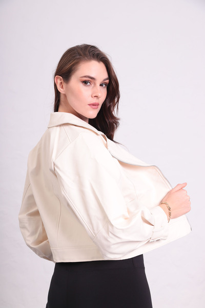 derrymore Oversized Balonkol Faux Leather Jacket