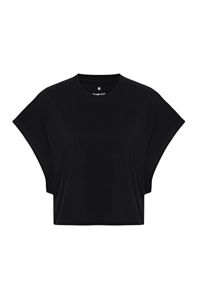 BASIC&CO Dakota Oversize Yarasa Kol Basic T-Shirt Gizli Kapamalı