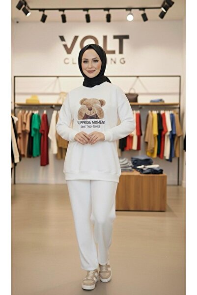 VOLT CLOTHİNG Teddy Bear Printed Double Set