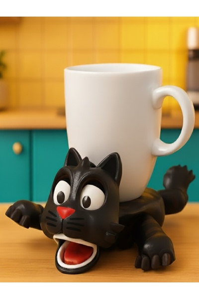 3D Hayvan Figürlü Hareketli Bardak Altlığı | Ayakları ve Ağzı Açılan Komik Ke...