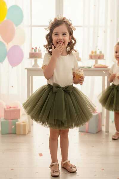 punicha تنورة توتو منفوشة للفتيات مع تفاصيل فيونكة، مناسبة لأعياد الميلاد وال...