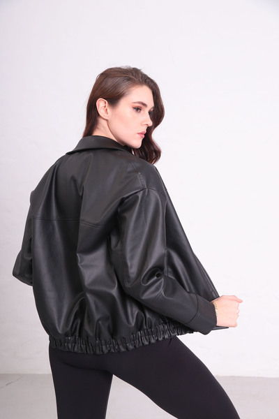 derrymore Unisex Bomber Black Leather Jacket