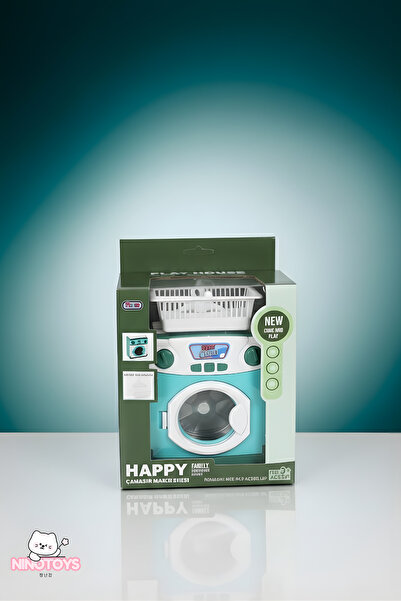 NinoToys مجموعة ألعاب غسالة ملابس على شكل بيت دمى