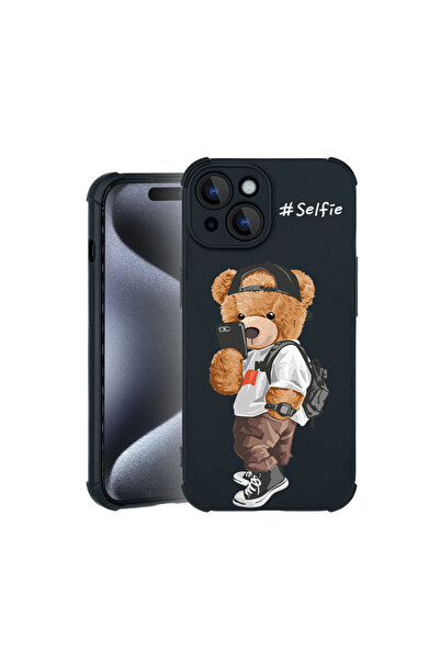 bestcase Carcasă Pro Shock pentru Apple iPhone 15, cu design Selfie Teddy Bea...