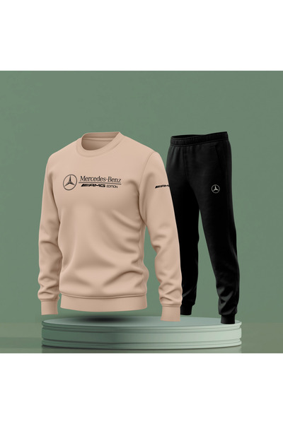 Bulvar Lee Crew Neck m'Ercedes B'Enz Printed Men's Tracksuit Set / Car